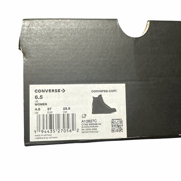 ⭐Converse Chuck Taylor All Star Wedge Platform 6.5 Patent Leather Shoes A12827C⭐ - Picture 11 of 12